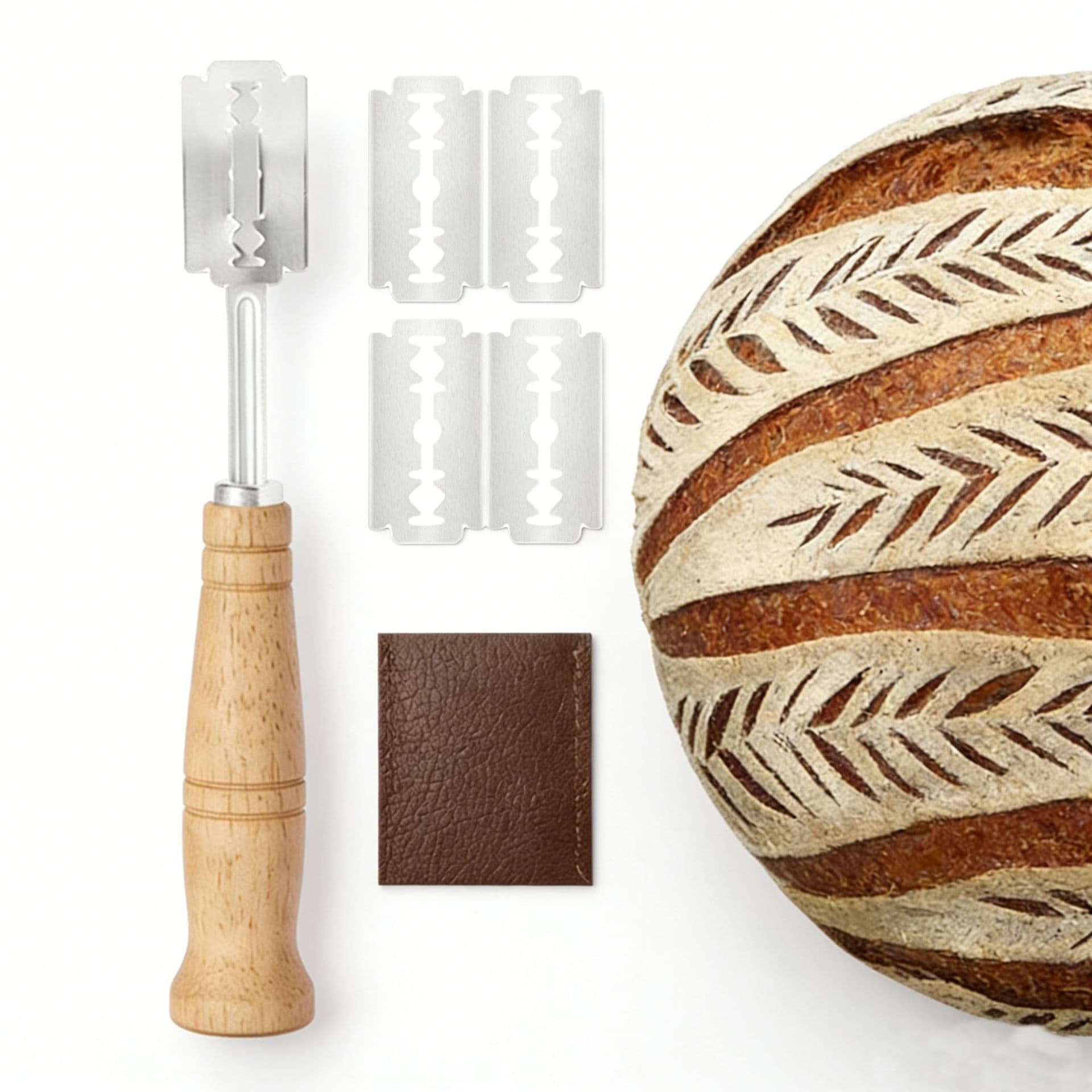 Bread Cutting Knife, European Bread Shaping and Scoring Tool, Wooden Handle European Bread Scoring Knife, Baking Tool Trimming Knife