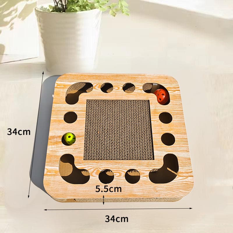 Square Cat Toy Corrugated Cardboard Wear-Resistant Digging Ball Cat Scratcher Grinding Claw Creative Pet Cat Supplies