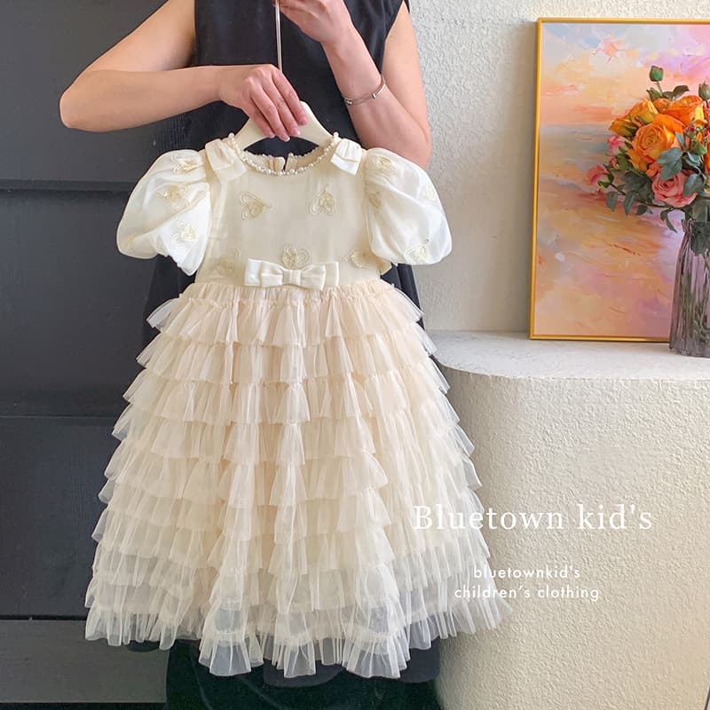 Girls Princess Dress Summer 2026 New Style Cake Tutu Tulle Skirt Fairy Birthday Party Dress for Baby Girls