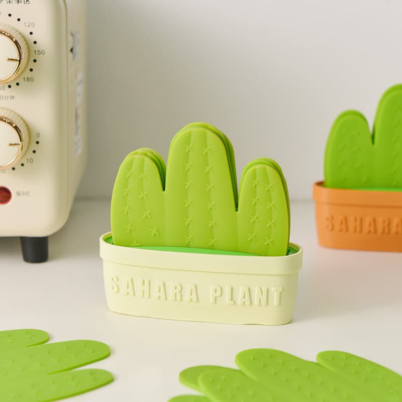 Cross-Border Cactus Shape Coaster, Heat-Insulating Non-Slip Coffee Mat, Living Room Kitchen Desktop High-End Decoration