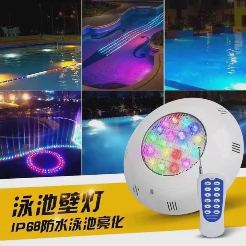 Cross-border LED pool wall-mounted outdoor waterproof RGB color-changing wireless remote control 12V underwater light