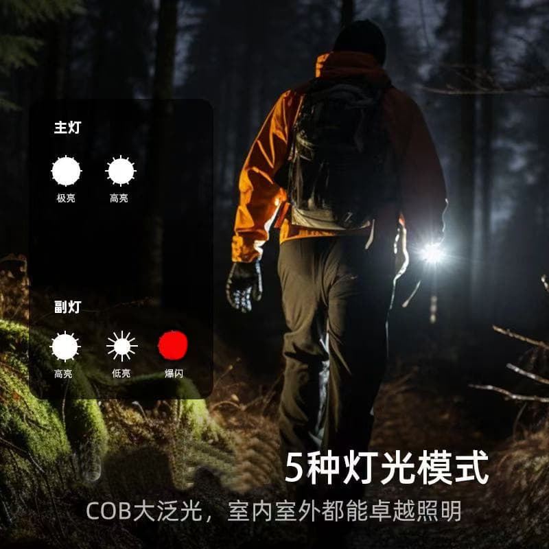 Flashlight Outdoor Multifunctional Portable Mini Magnetic Ultra-Thin EDC Flashlight for Hiking and Mountaineering