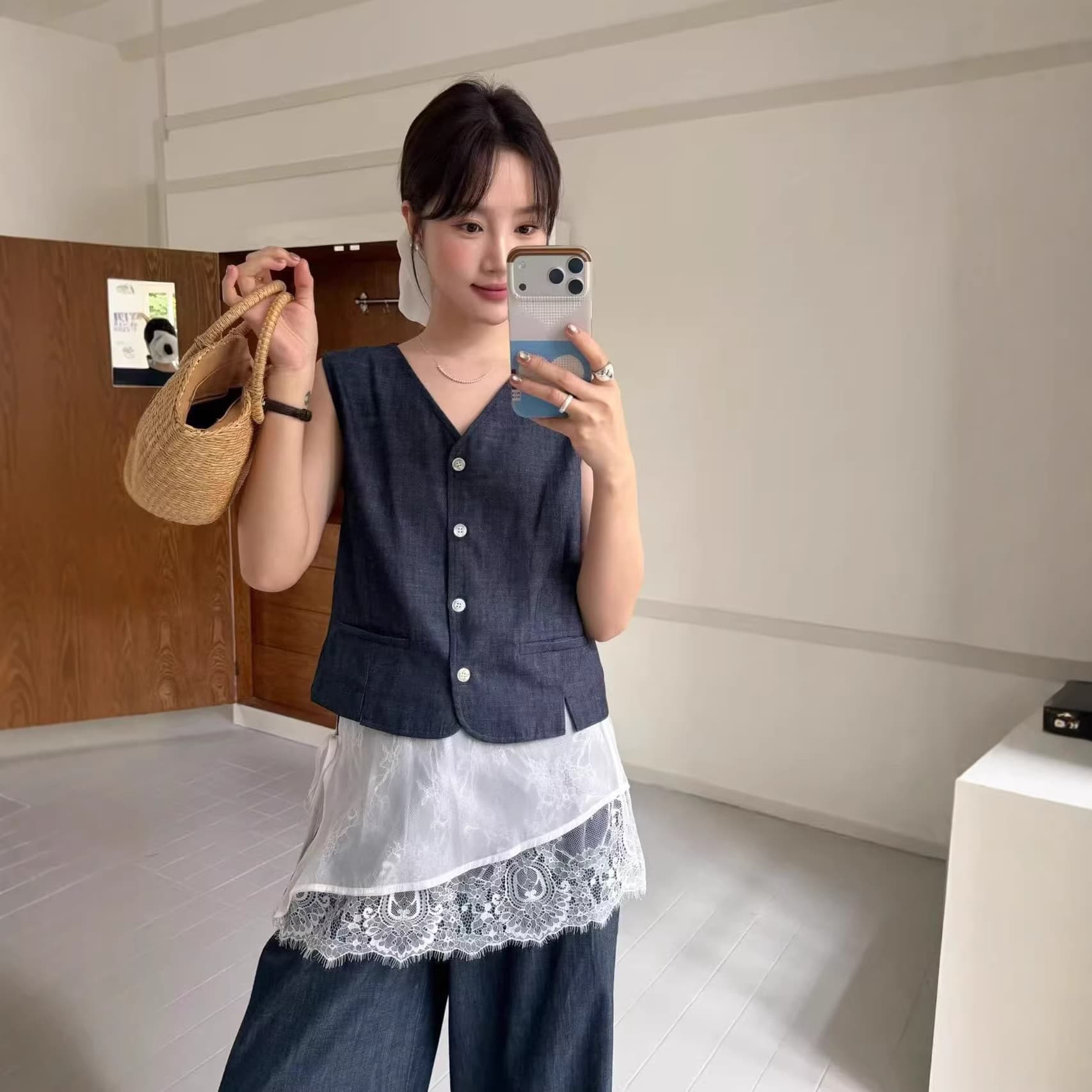 Kaiyu Shangxia Korean-style High-end Vest Set for Women Summer Casual Wide-leg Pants Set