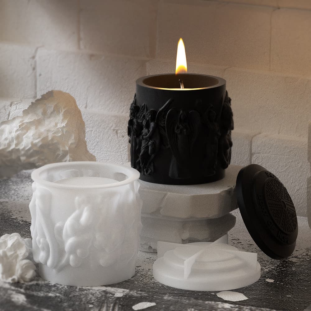 Nordic Angel Statue Aromatherapy Candle Cup Silicone Mold, Crystal Resin DIY Relief Figurine Storage Box Wholesale