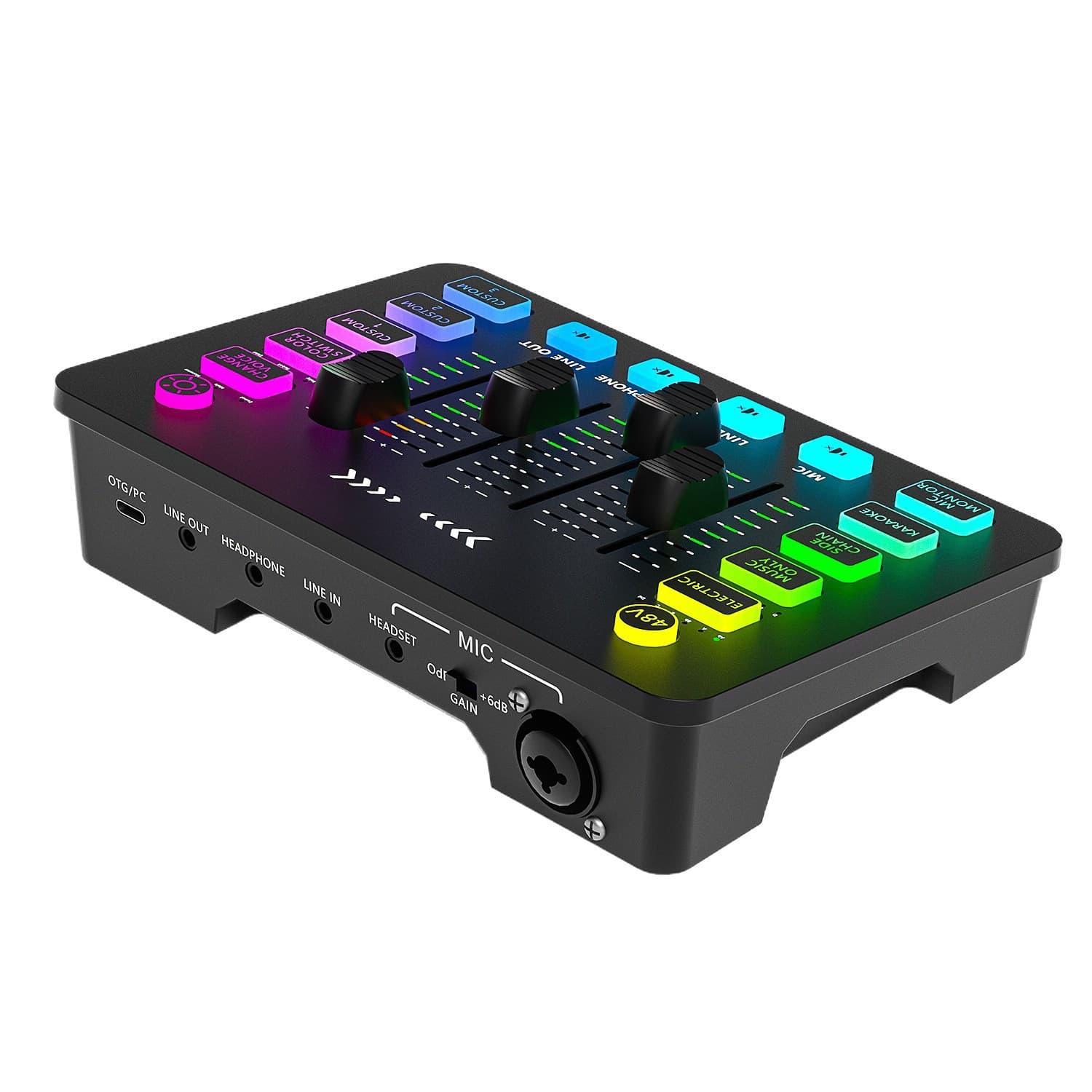 Cross-border Hot Selling Sound Card Mixer Recording Audio Interface Professional Mixer Compact Mixer for Live Streaming