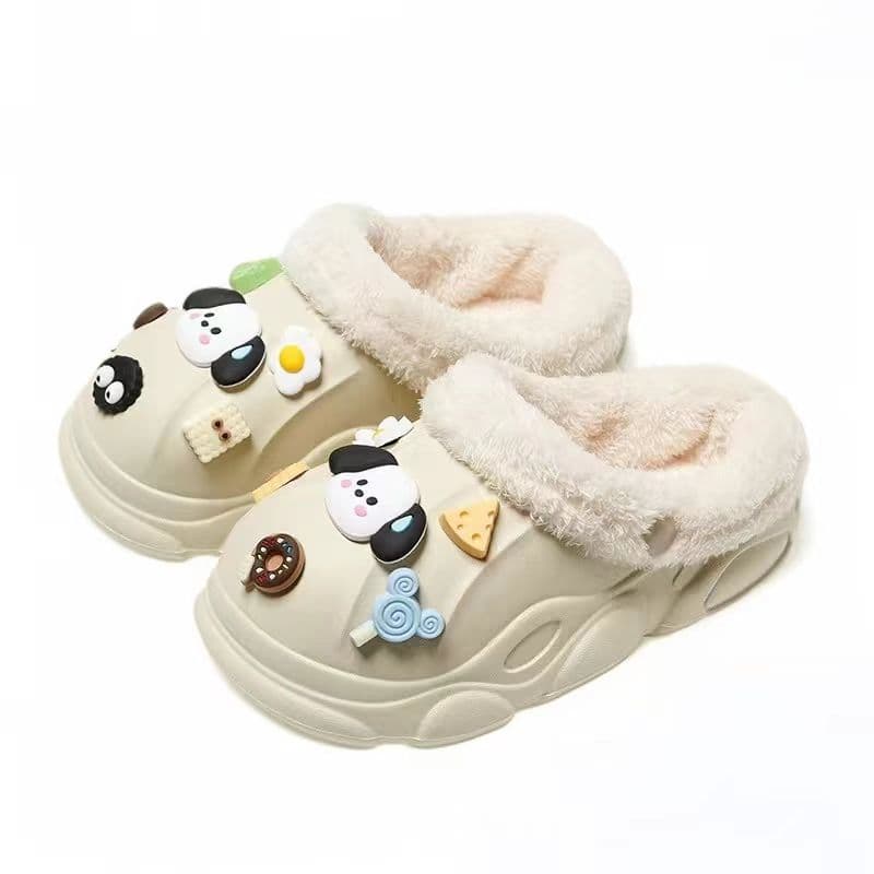 Children's cotton slippers, warm, cartoon-themed, soft, non-slip, removable and washable, suitable for medium and large children, parent-child cotton slippers.