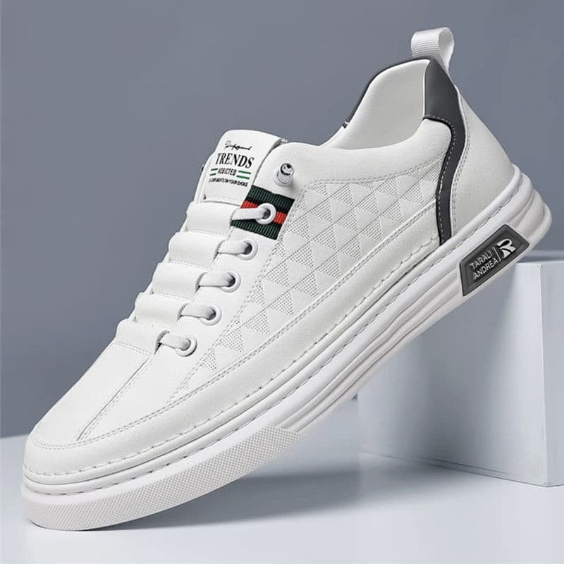 Men's Summer Breathable Thin Genuine Leather Small White Shoes Casual Trendy Versatile Sport Board Shoes For 2023 Summer