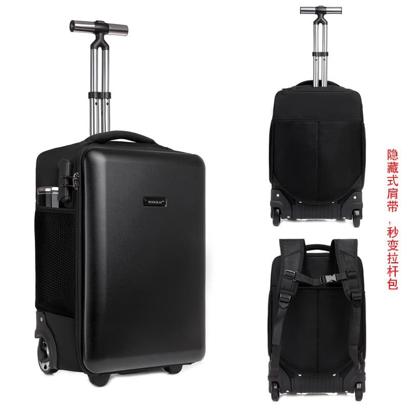 Travel Case From Top Level Industry Virtual - Brown Leather Suitcase Trolley Handle - Durable Spacious