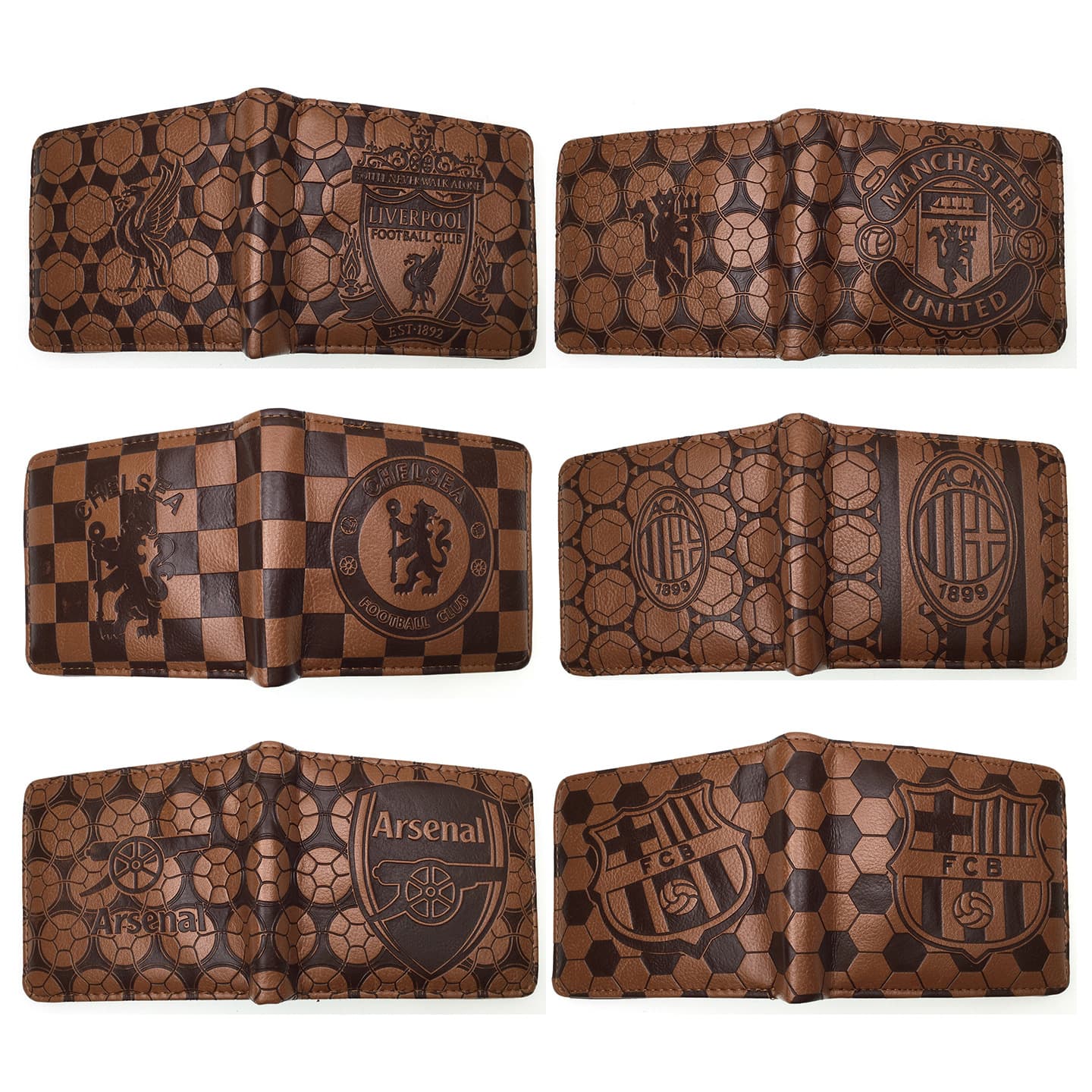 Football Club Coin Purse World Cup Mascot Football Star Pu Leather Embossed Folding Wallet Men's Wallet