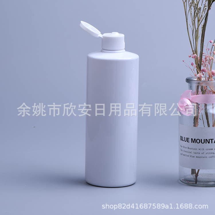 Transparent Flip-Top Flat Shoulder Bottle 400ml Shampoo Bottle Body Wash Bottle 400ML White Butterfly Cap Bottle Laundry Detergent Bottle
