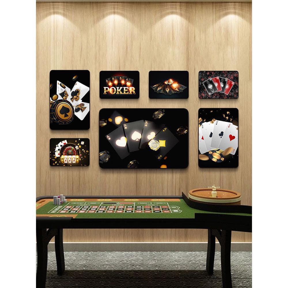 Chess and Cards Room Decorative Painting Mahjong Hall Box Mural Entertainment Club Tea Room Cards Texas Hold'em Hanging Painting