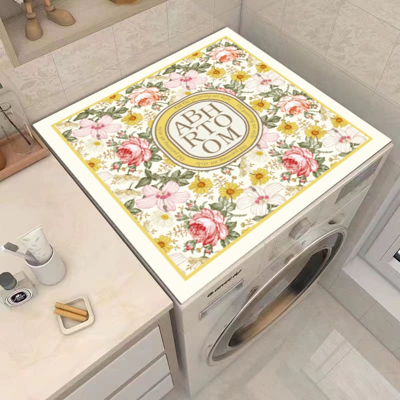 Retro floral diatom mud washing machine dust cover refrigerator microwave oven anti-slip mat dirt-resistant and easy-care mat can be shipped on behalf of