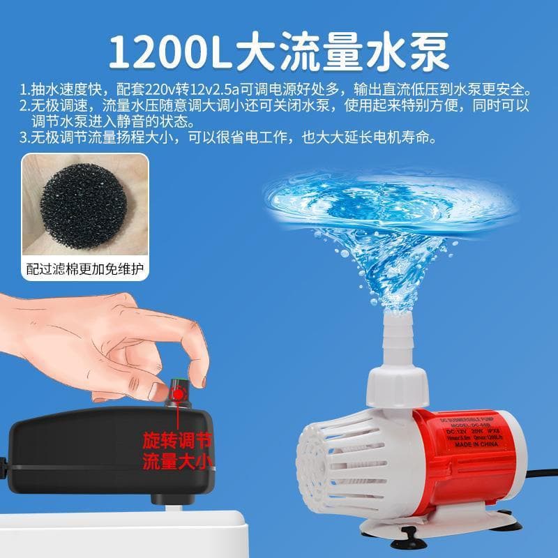 USB 5V Brushless Motor Submersible Pump DC 12V Small Pump for Wine, Water Feature, Water Cooling, DC Fish Tank Quiet