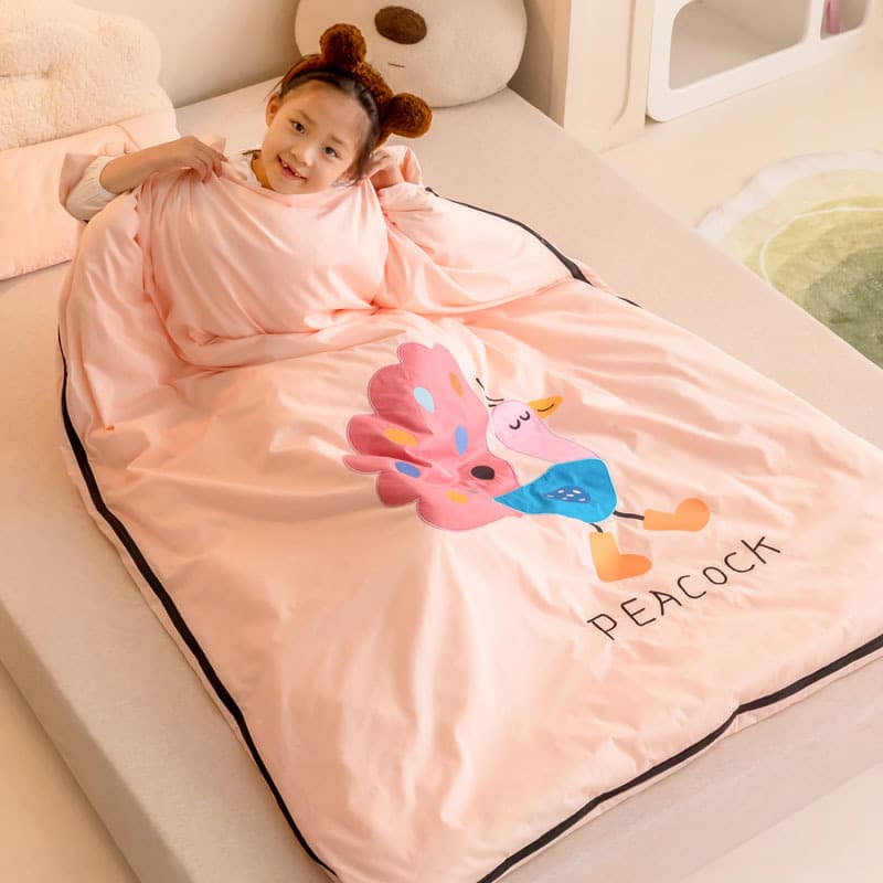 Class A 80S Pure Cotton Children Anti-Kick Detachable Washable Infant Cotton Kindergarten Sleepsack Cartoon All-Season