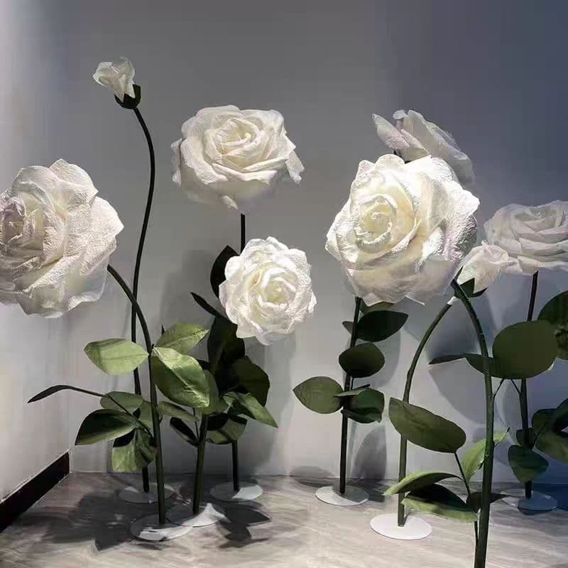 Ready-Made Large Floor-Standing Scenery Finished Rose Flower Home Rose Paper Art Paper Flower Paper Flower Flower Ornaments Decoration
