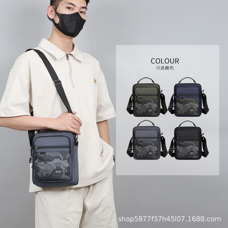 New Multifunctional Men's Bag Korean Style Minimalist Sports Outdoor Crossbody Shoulder Bag Trendy Men's Large Capacity Single Shoulder Bag