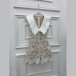 French Chic Lace Bow Jumpsuit for Women Summer High-End Luxurious Waist-Cinching Slimming Shorts