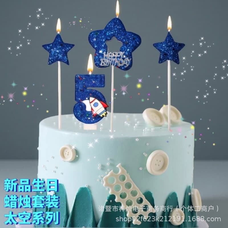 Creative Set Space Series Digital Birthday Candles Amazon Cross-Border E-Commerce Party Decoration Supplies Original