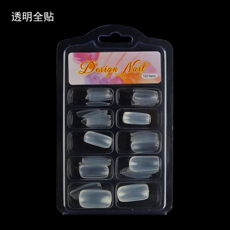 100-Piece Box Nail Tips False Nails Blister Pack Nail Tips Transparent Natural Full Cover Half Cover French Nails