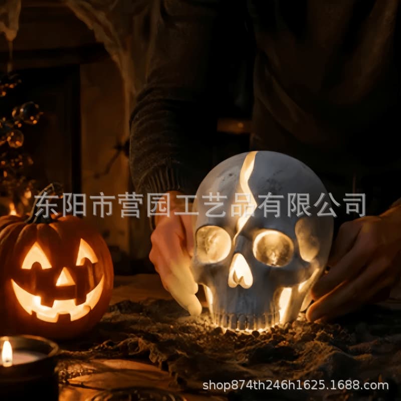 Cross-border New Product Cracked Skull Garden Light Solar-Powered Skull Light 3D Printed Craft