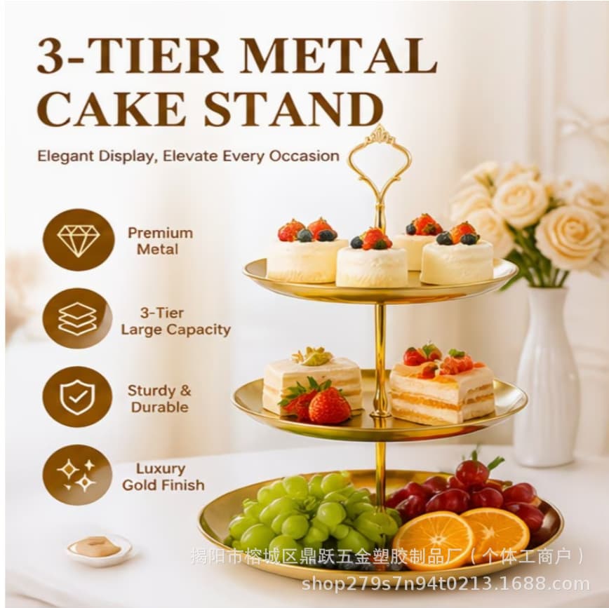 Cross-border Stainless Steel Multi-layer Cake Dessert Stand Cupcake Display Rack for Restaurant Home Living Room Sweet Table