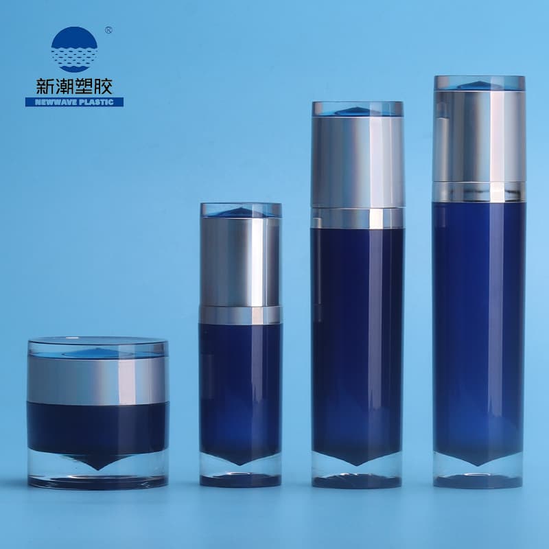 Trendy Plastic Skincare Packaging Material, High-End Cylindrical All-in-One Pump Cream Set, Customizable from Original Manufacturer