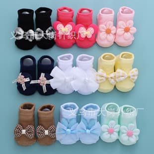 Bow Princess Cute Solid Color Baby Socks Cross-border Breathable Moisture-wicking Flower Children's Socks