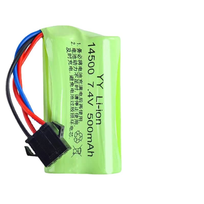 14500 7.4V 500mAh Lithium Battery with SM-4p Single Row M-Type Interface, Convenient and Durable Rechargeable Battery
