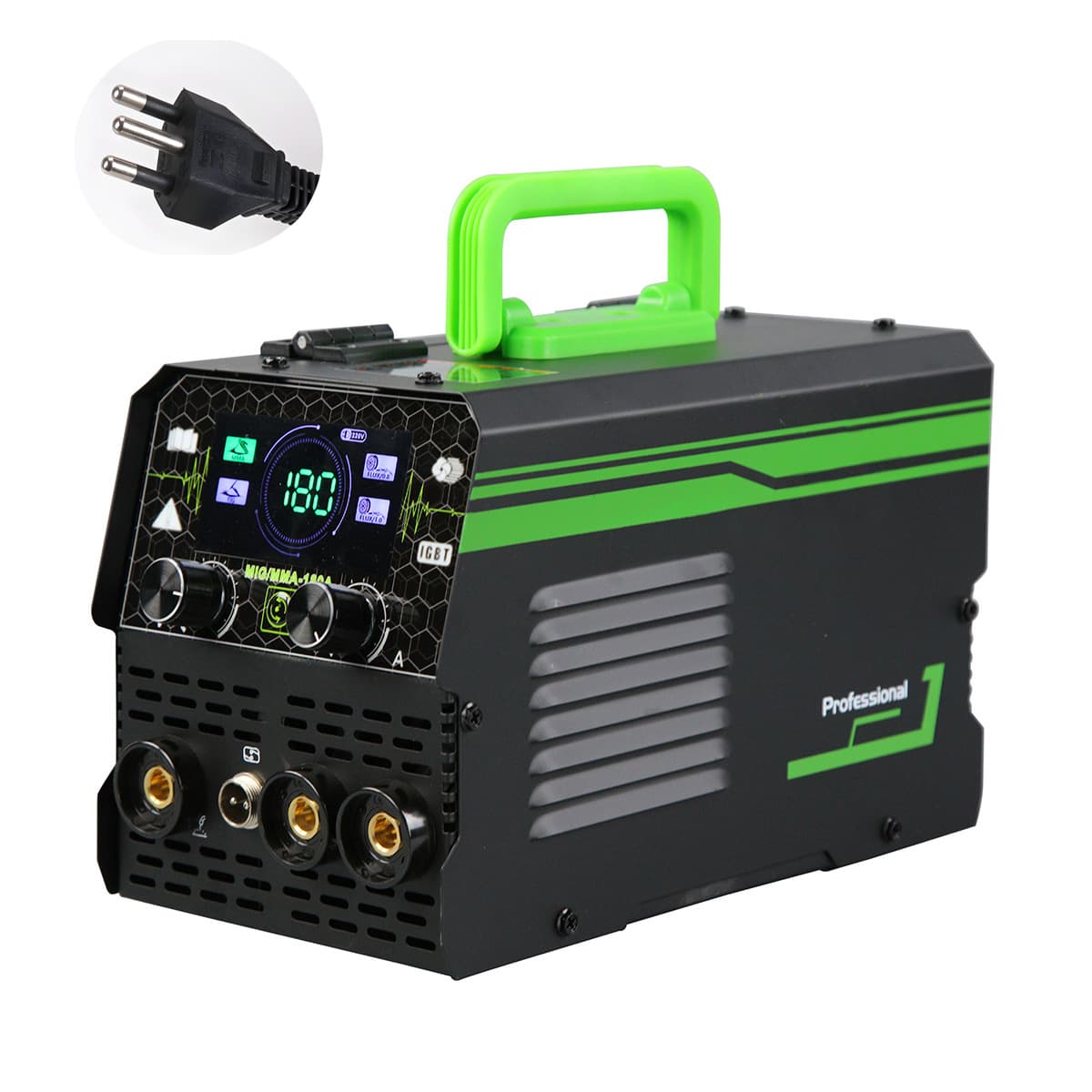 New 120A/110V/220V Brazilian standard dual voltage 1kg gasless MIG/MMA-180A welder
