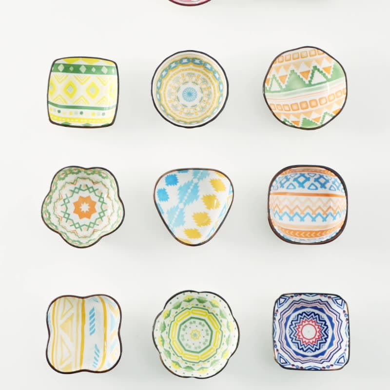 Bohemian Ceramic Plate, Underglaze Ceramic Plate, Cross-Border Household Ceramic Plate, Dipping Sauce Ceramic Plate