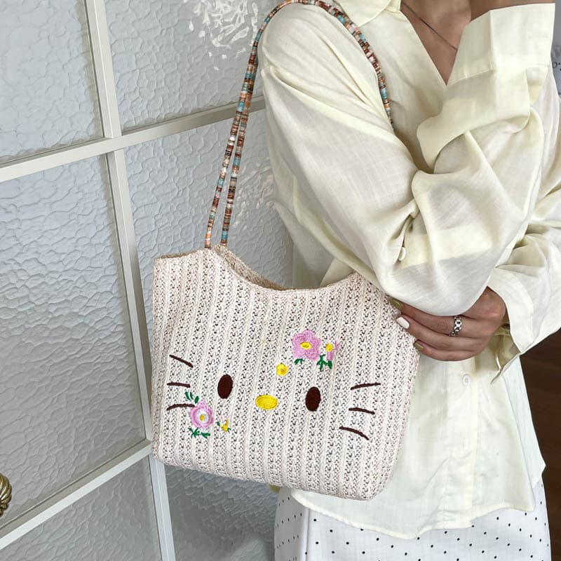 Large Korean style cute summer cool straw cute handbag portable large capacity all-match bag