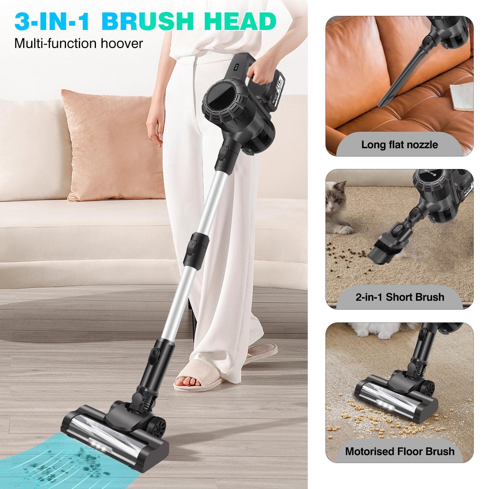 Lithium Battery Charging Multi-nozzle Switch Handheld Cordless Household High-efficiency Cleaning Vacuum Cleaner