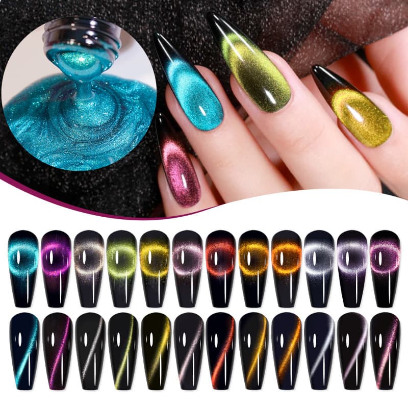 New Cat Eye Gel Polish Gel Polish Nail Art Color Gel Black Hole Cat Eye Gel Cross-Border Supply Nail Gel Wholesale