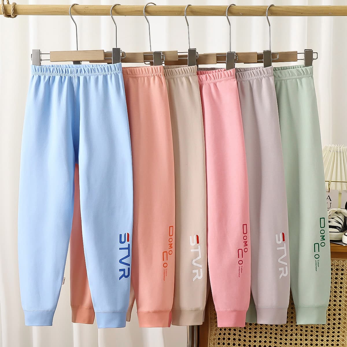 [Two Pack] Kids Cotton Long Johns - Boys' Thermal Underwear Girls' Class A Spring/Autumn Long-Staple Cotton Pants