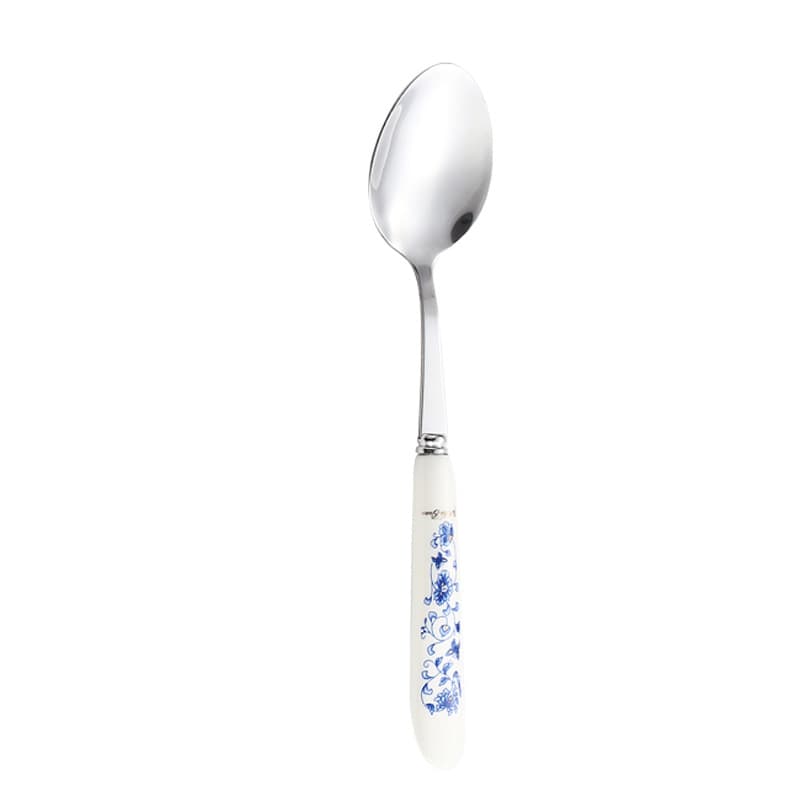 Cross-Border Best-Selling Creative Ceramic Handle Colorful Pattern Stainless Steel Knife Fork Spoon Fruit Fork Coffee Stirring Spoon 6-Piece Set