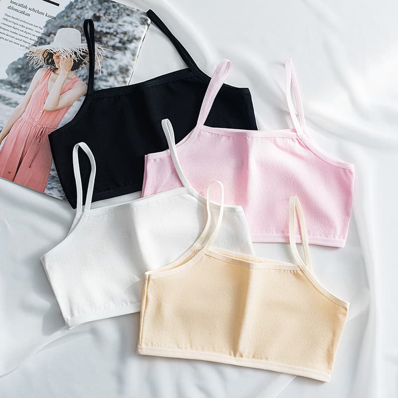 Girls' Sling Top for Primary School Students, Girls' Cotton Bra, Children's Vest Sling, Breathable and Comfortable Tube Top