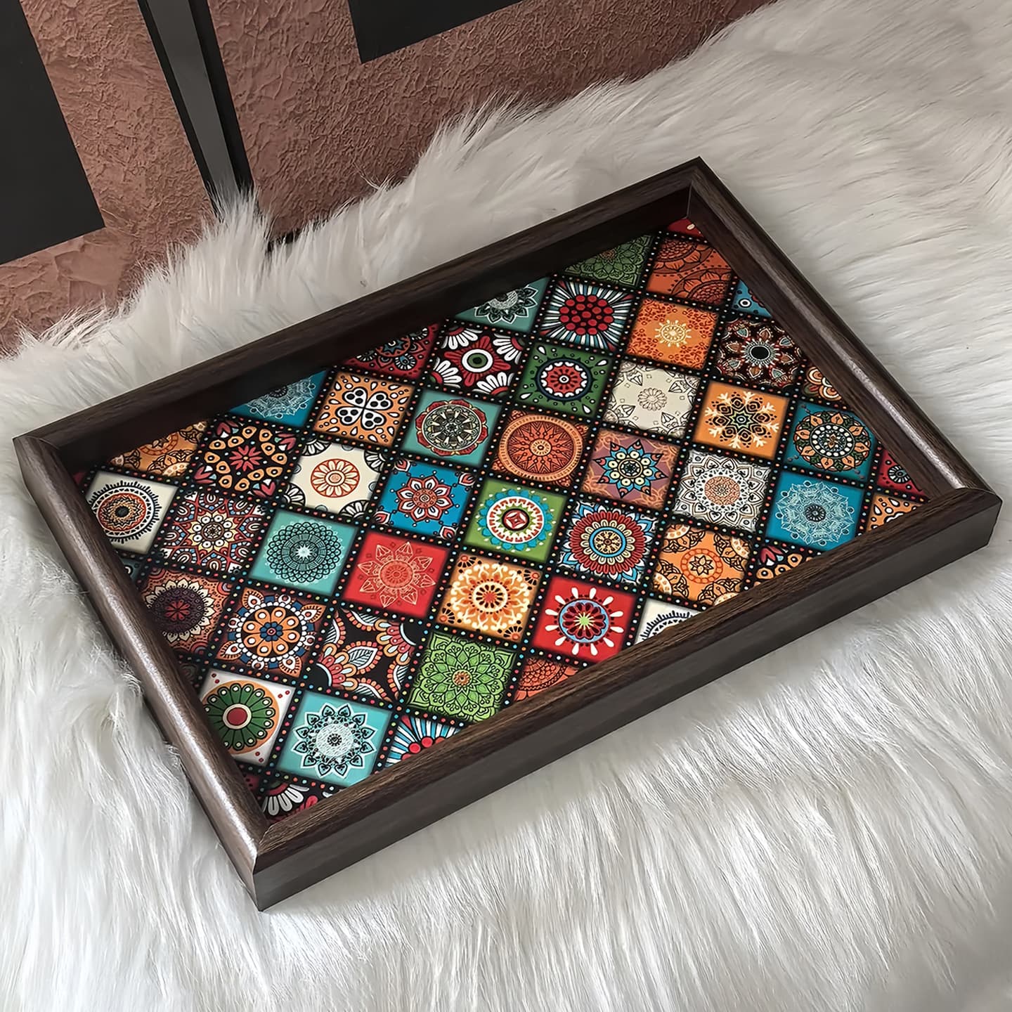 High-end retro tea tray walnut wood jewelry rectangular light luxury wooden storage wine cup tea water play tea tray