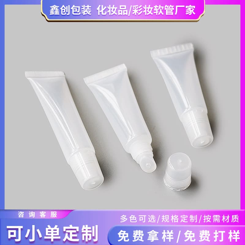 Customized slanted tip applicator lip gloss lipstick soft tube squeeze bottle ointment tube packaging small capacity refillable bottle