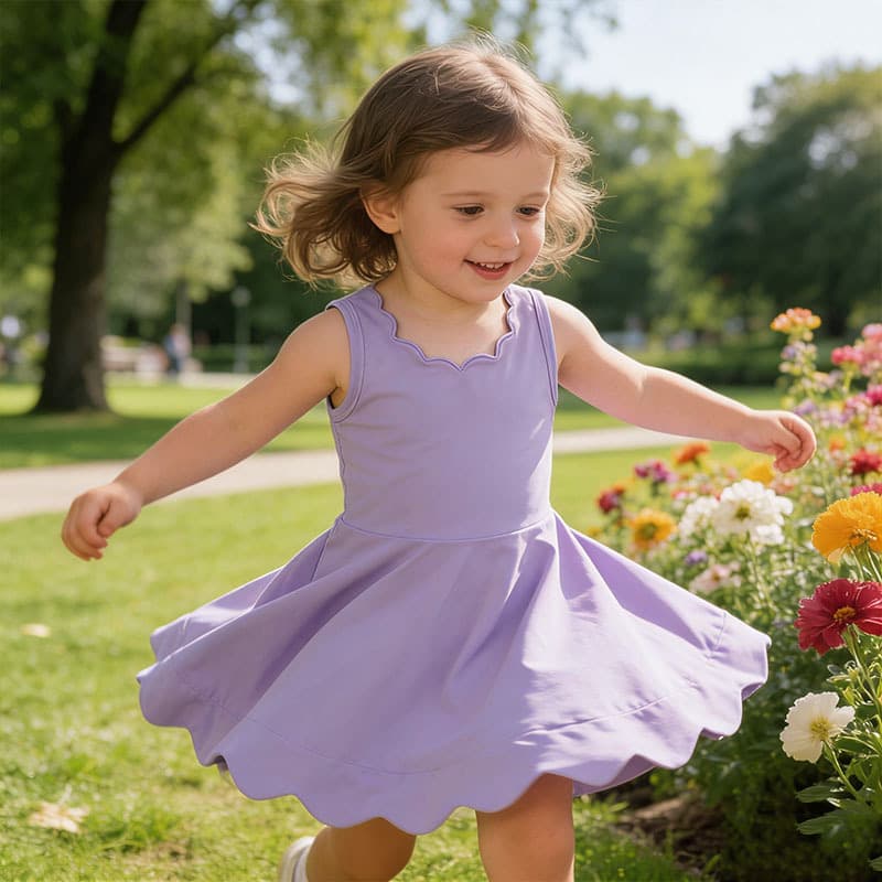 Casual Children's Summer Solid Yoga Wear Girls Sleeveless Vest Dress Baby Girls Clothing Girls Skirt