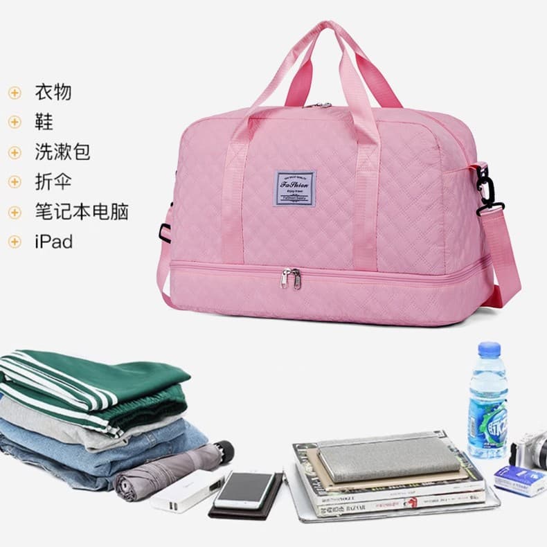 Large-capacity fitness bag, portable short-distance travel bag, sports bag, shoulder crossbody bag, outing luggage bag, cross-border bags