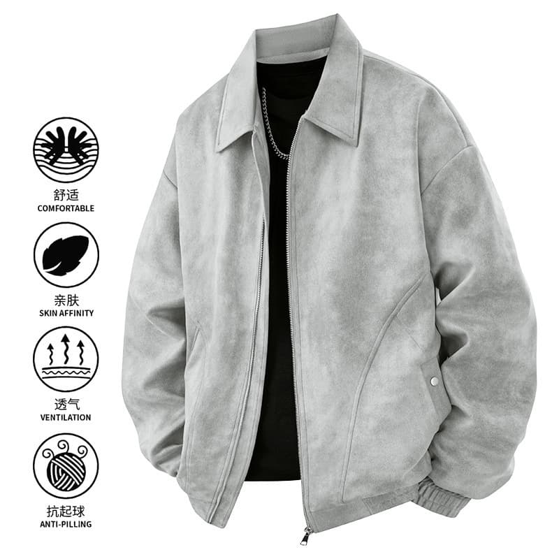 American Jacket Men's Lapel Leather Coat Large Size Jacket Men's Spring and Autumn Loose 2025 Jacket New Style Men's 2026
