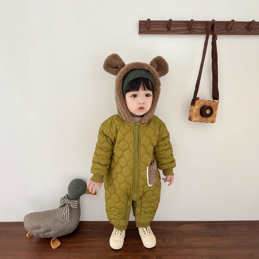 Winter Baby Thermal Crawling Suit, Stylish Fleece-Lined Thickened Romper, Cute Winter Outwear for Little Ones