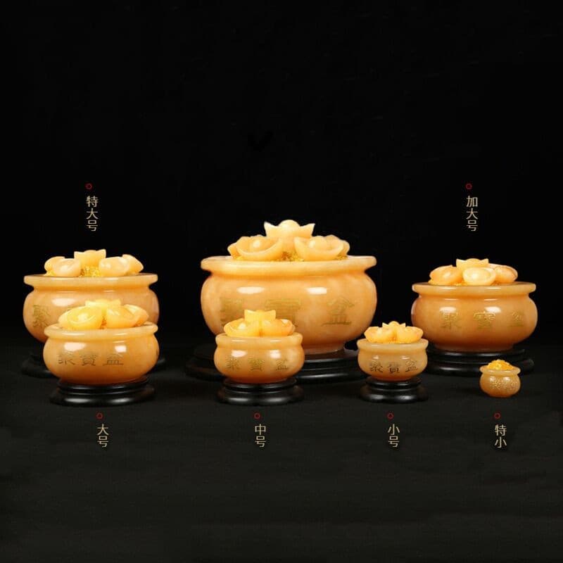 Home Office Decorative Yellow Jade Wealth Bowl Set Modern Simplicity Style Business Gifts Suitable for All Occasions And Relationships