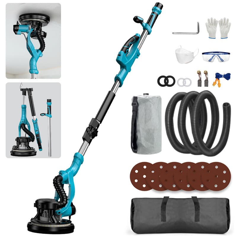 9-inch 225 Wall Sander Wall Putty Sander Dust Extraction Dual Light Long Pole Wall Grinding Machine