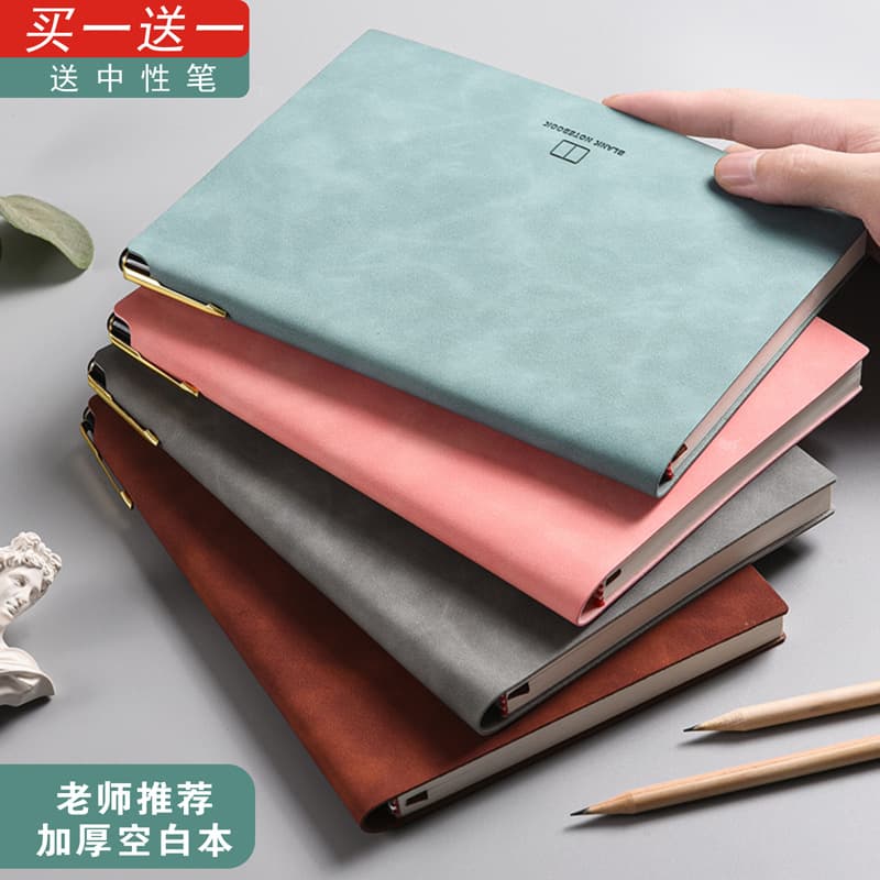 A5 Blank Inner Pages Notebook Vintage Drawing Hand-painted Soft Leather Cover Unlined Sketchbook White Paper Diary