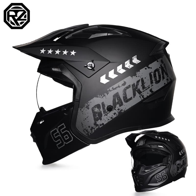 Orz Summer Motorcycle Helmet Unisex Retro Street Fighter Modular Half Face Full Face Motorcycle Helmet All Seasons
