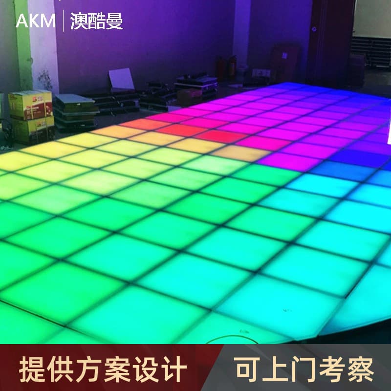 LED Square Floor Tile Light, Colorful Gravity Sensor Light, Glowing Stage Plaza Outdoor Waterproof Step-on Floor Light