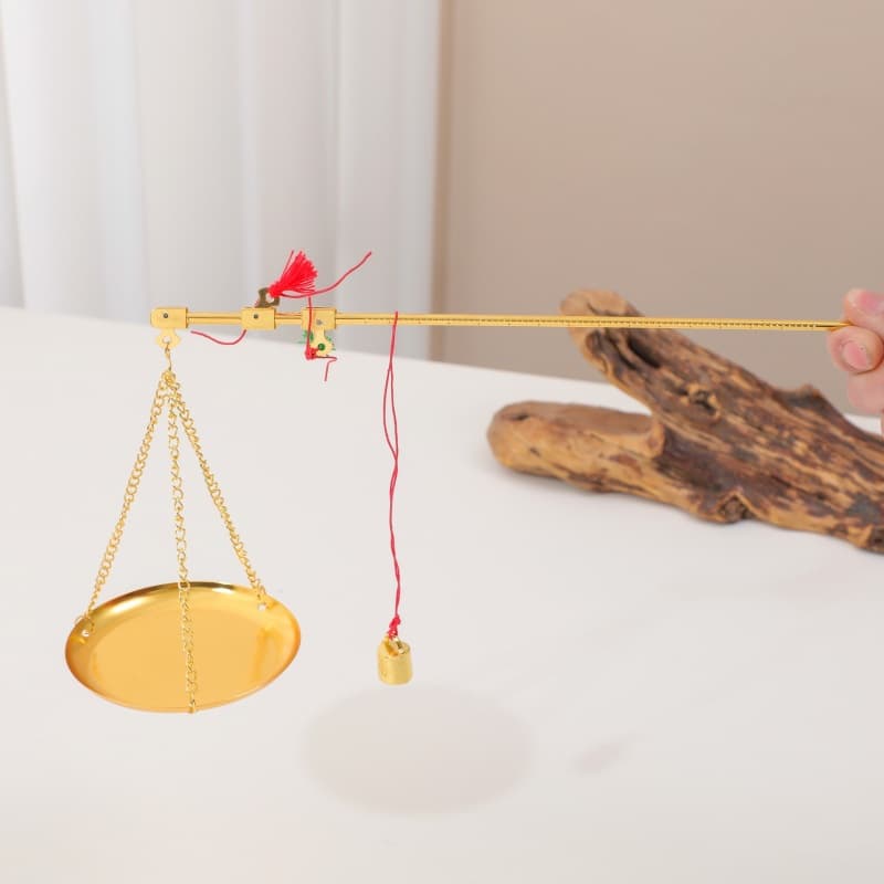 Auspicious Brass Zodiac Prop for First Birthday, Decorative Craft for Market Stalls and Gifts, Traditional Chinese Medicine Scale