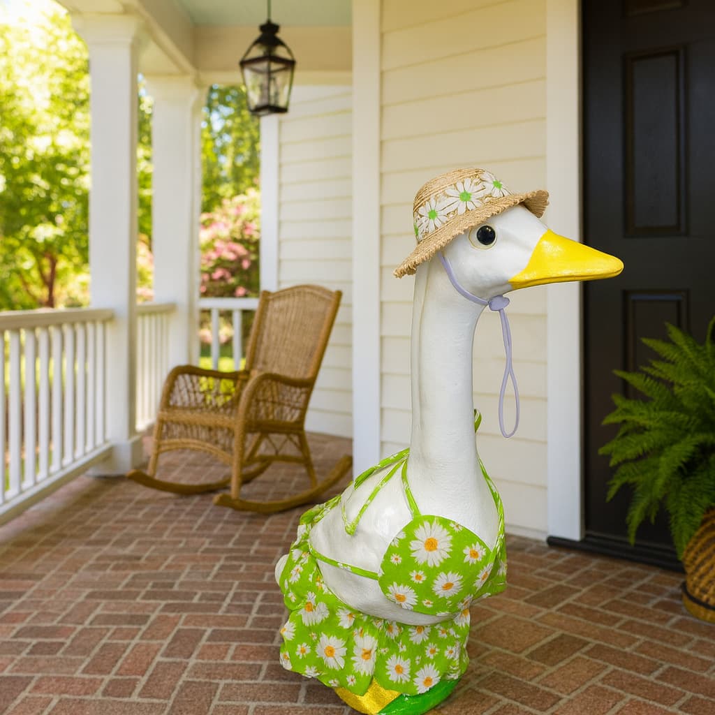 Cross-border porch goose clothes new big white goose Hawaiian bikini suit yellow daisy lawn ornaments goose clothes