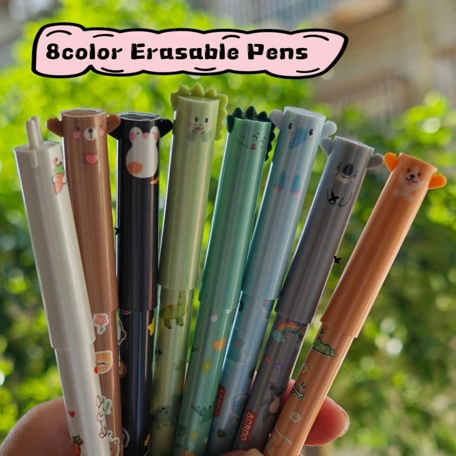 Cross-border student cute cartoon blue black 0.7mm heat erasable neutral high-value puppy disappearing pen